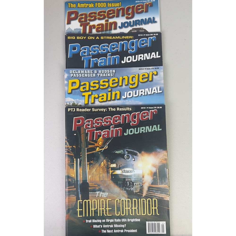 Passenger Train Journal Magazine Lot 4 Issues 2019 Amtrak Rail Good Condition